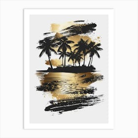 Golden Palm Trees Art Print