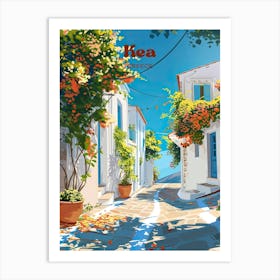 Kea Greece Summer Travel Illustration Art Print