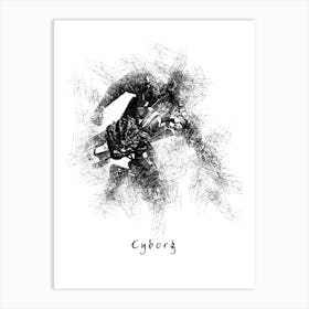 Cyborg Sketch Art Print