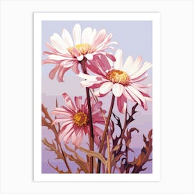 Floral Illustration Asters 1 Art Print