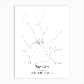 Tapolca,Hungary Minimalist Map Art Print