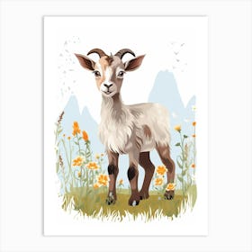 Baby Animal Illustration  Goat 3 Art Print