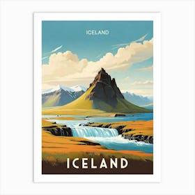 Vintage Travel Poster Iceland Art Print