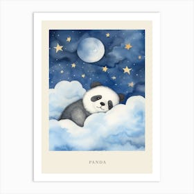 Baby Panda Cub 3 Sleeping In The Clouds Nursery Poster Art Print