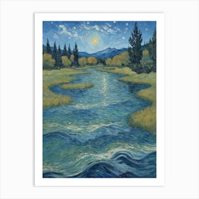 Moonlight River Art Print