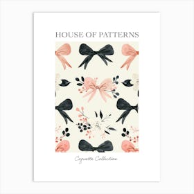 Pink And Black Bows 4 Pattern Poster Art Print