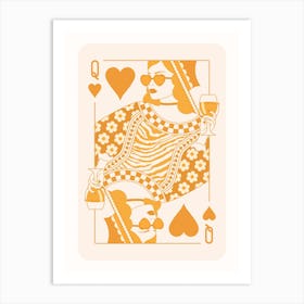Queen Of Hearts - Golden DuoTone Champaign Floral Art Print