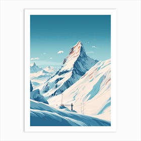 Val D Isere   France, Ski Resort Illustration 2 Simple Style Art Print