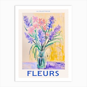 French Flower Poster Lavender Art Print