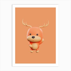Deer brown Art Print