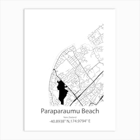 Paraparaumu,New Zealand Minimalist Map Art Print