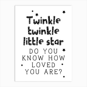 Twinkle Little Star Black 1 Art Print