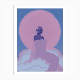 Sunshine Goddess Blue  Art Print