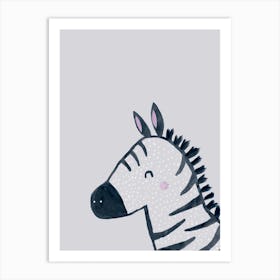 Inky Zebra Art Print