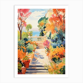 Giardini Botanici Villa Taranto, Italy In Autumn Fall Illustration 1 Art Print
