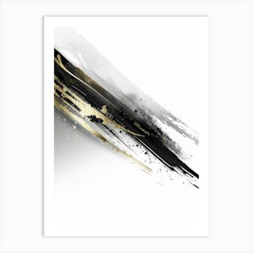 Abstract Black And Gold Painting 94 Art Print