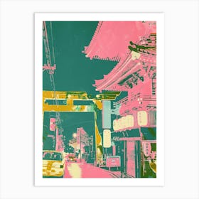 Nikko Japan Retro Duotone Silkscreen 1 Art Print