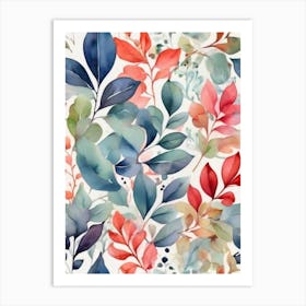 Watercolor Leaves Art Print