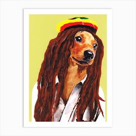 Bob Marley Dachshund Art Print