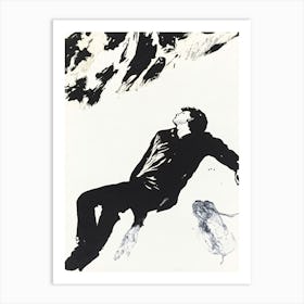 Man Laying In The Snow Art Print