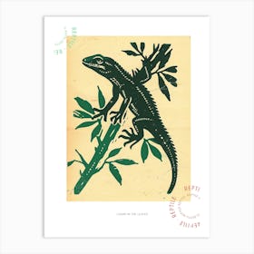 Lizard In The Leaves Bold Block 2 Poster Art Print