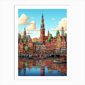 Amsterdam Pixel Art 1 Art Print