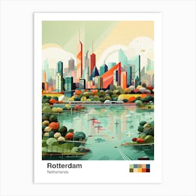 Rotterdam, Netherlands, Geometric Illustration 3 Poster Art Print