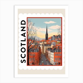 Retro Winter Stamp Poster Edinburgh Scotland 2 Art Print