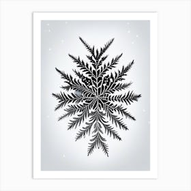 Fernlike Stellar Dendrites, Snowflakes, Marker Art 1 Art Print