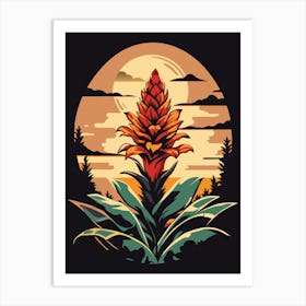 Red Ginger Flower 2 Art Print