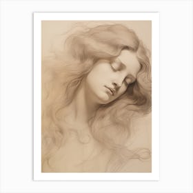 Drawing Of A Woman Art Print