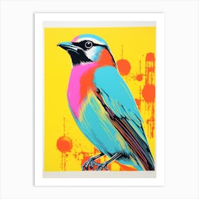 Andy Warhol Style Bird Cedar Waxwing 4 Art Print