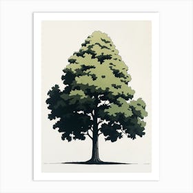 Sequoia Tree Pixel Illustration 1 Art Print