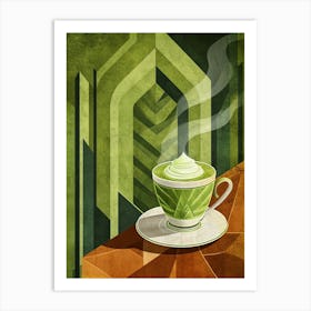 Art Deco Matcha Latte 2 Art Print