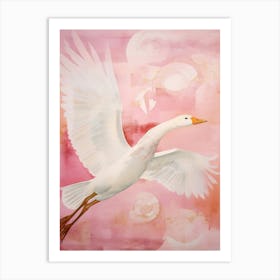 Pink Ethereal Bird Painting Goose 1 Art Print