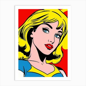 Vintage Comic Book Girl Art Print