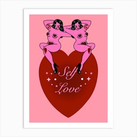 Self Love Pink Curvy Pin Ups Art Print