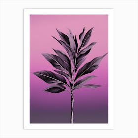 Purple Tropical Plant Against A Purple background, vector art, 1279 Art Print