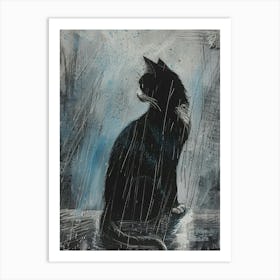 Cat In The Rain 13 Art Print