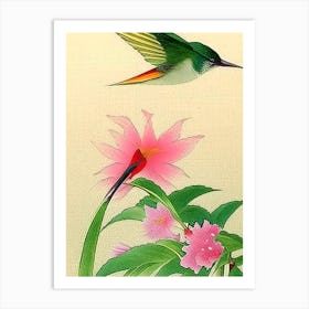 Hummingbird Japanese 5, Ukiyo E Style Art Print