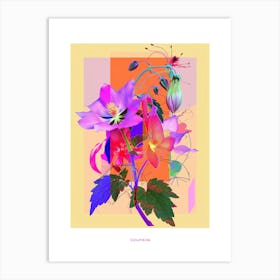 Columbine 2 Neon Flower Collage Poster Art Print