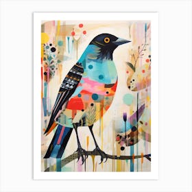 Bird Painting Collage Cowbird 3 Art Print