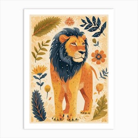 Barbary Lioness On The Prowl Illustration 3 Art Print
