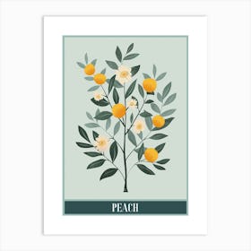 Peach Tree Flat Illustration 7 Poster Art Print