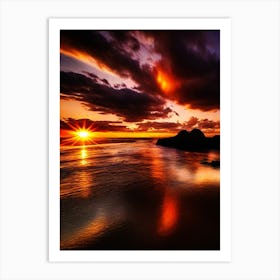 Sunset On The Beach 1044 Art Print