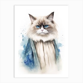 Ragdoll Cat As A Jedi 2 Art Print