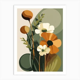 Abstract Flowers In A Vase Art Print