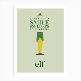 Elf Minimalist Movies Art Print