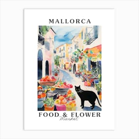 Food Market With Cats In Mallorca 4 Poster Art Print