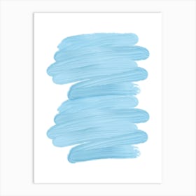 Blue Brush Strokes 1 Art Print